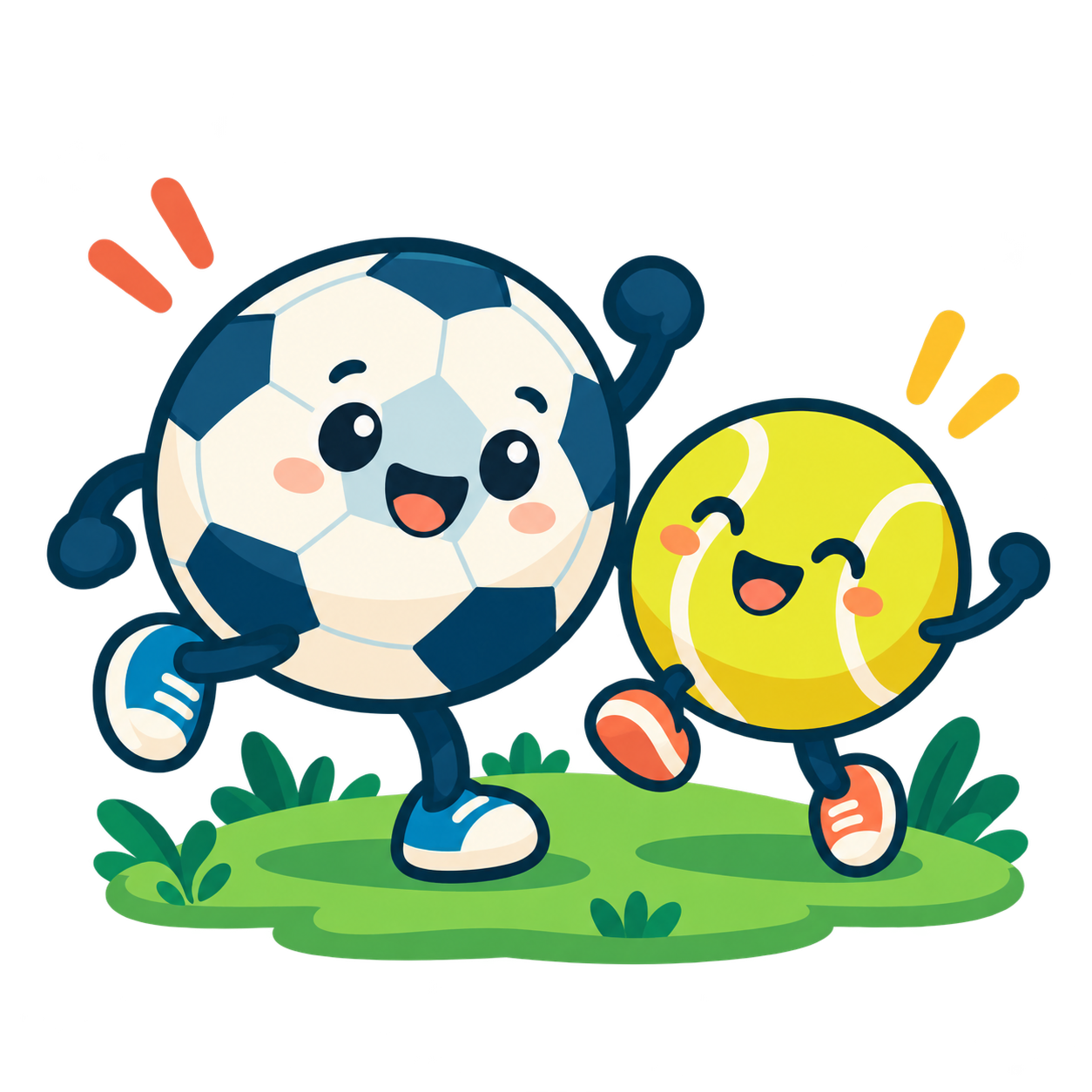Bola de futebol e bola de tênis